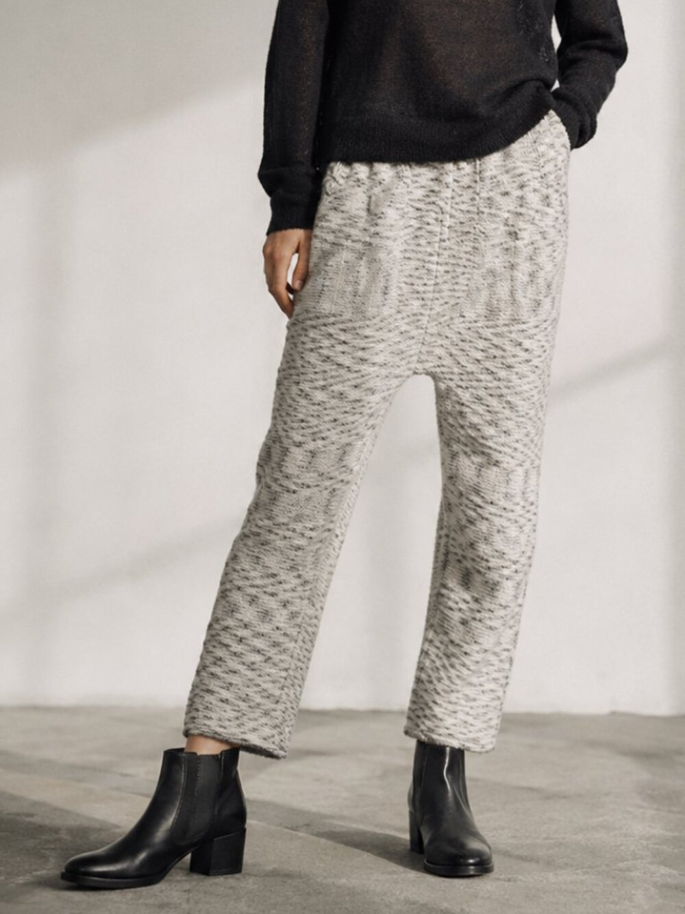 Lauren‎ Manoogian Arch Knit Pants Alpaca Grey White Medium